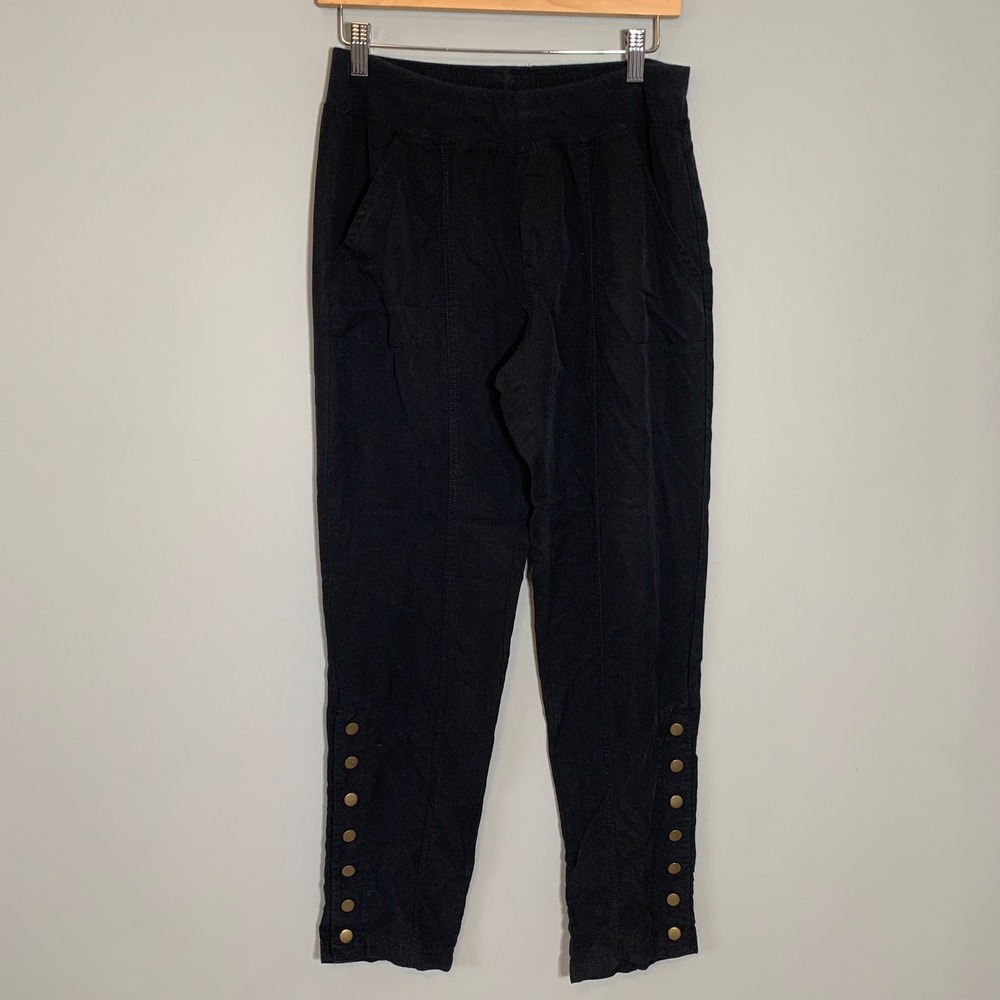 Soft‎ Surroundings Black Lyocell Snap Ankle Pants Women's XS